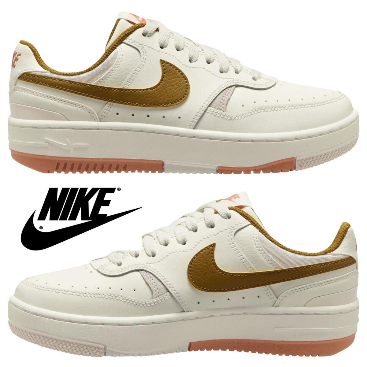 Nike Women`s Gamma Force Shoes Walking Casual Basketball Sneakers White Brown - White, Manufacturer: Sail/Bronzine/Light Orewood