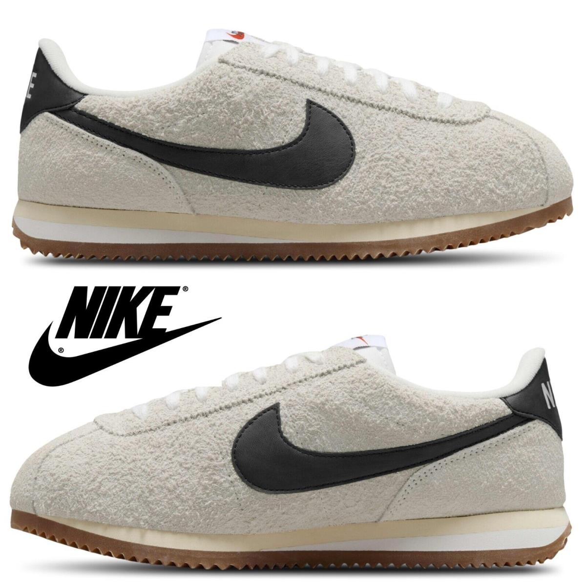 Nike Cortez Vintage Women`s Casual Shoes Comfort Sneakers Suede White Black - White, Manufacturer: Summit White/Musalin/Black