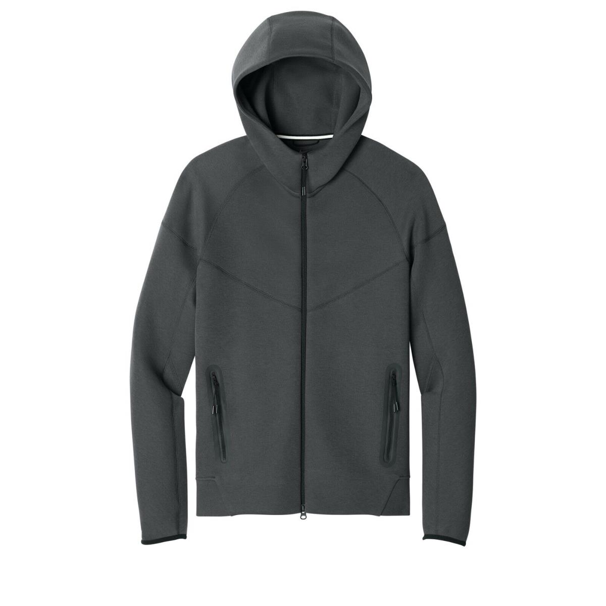 Men`s Nike Tech Fleece Full Zip Hoodie Zippered Pockets Warm Soft XS-4XL Anthracite Heather Grey