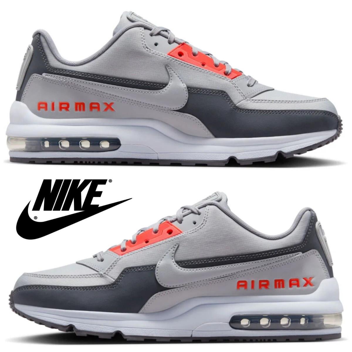 Nike Air Max Ltd 3 Men`s Sneakers Casual Athletic Premium Comfort Sport Shoes - Gray, Manufacturer: Wolf Grey/Wolf Grey/Bright Crimson