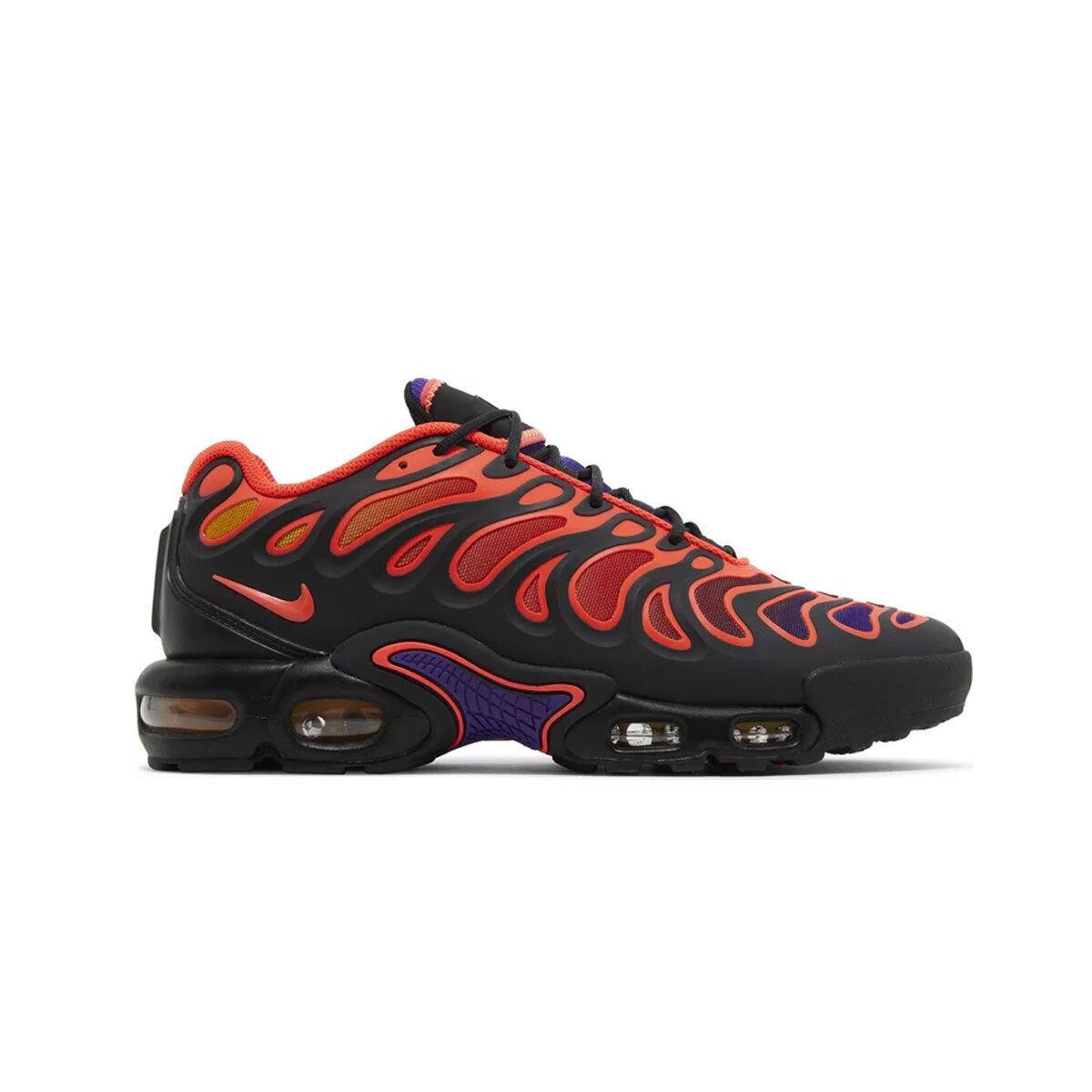 Nike Air Max Plus Drift All Day Men`s FD4290-003 Black/orange/crimson SZ 5-15 - Black/Purple/Orange/Bright Crimson