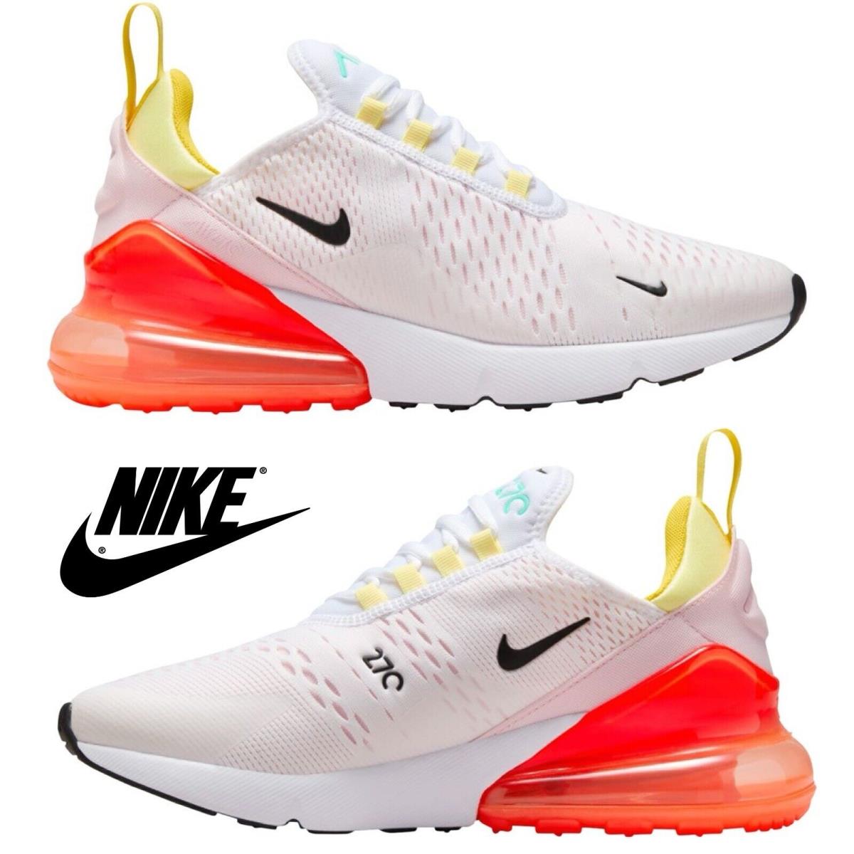 Nike Air Max 270 Women`s Shoes Casual Sneakers Walking Running Trainers White White/Pink/Black