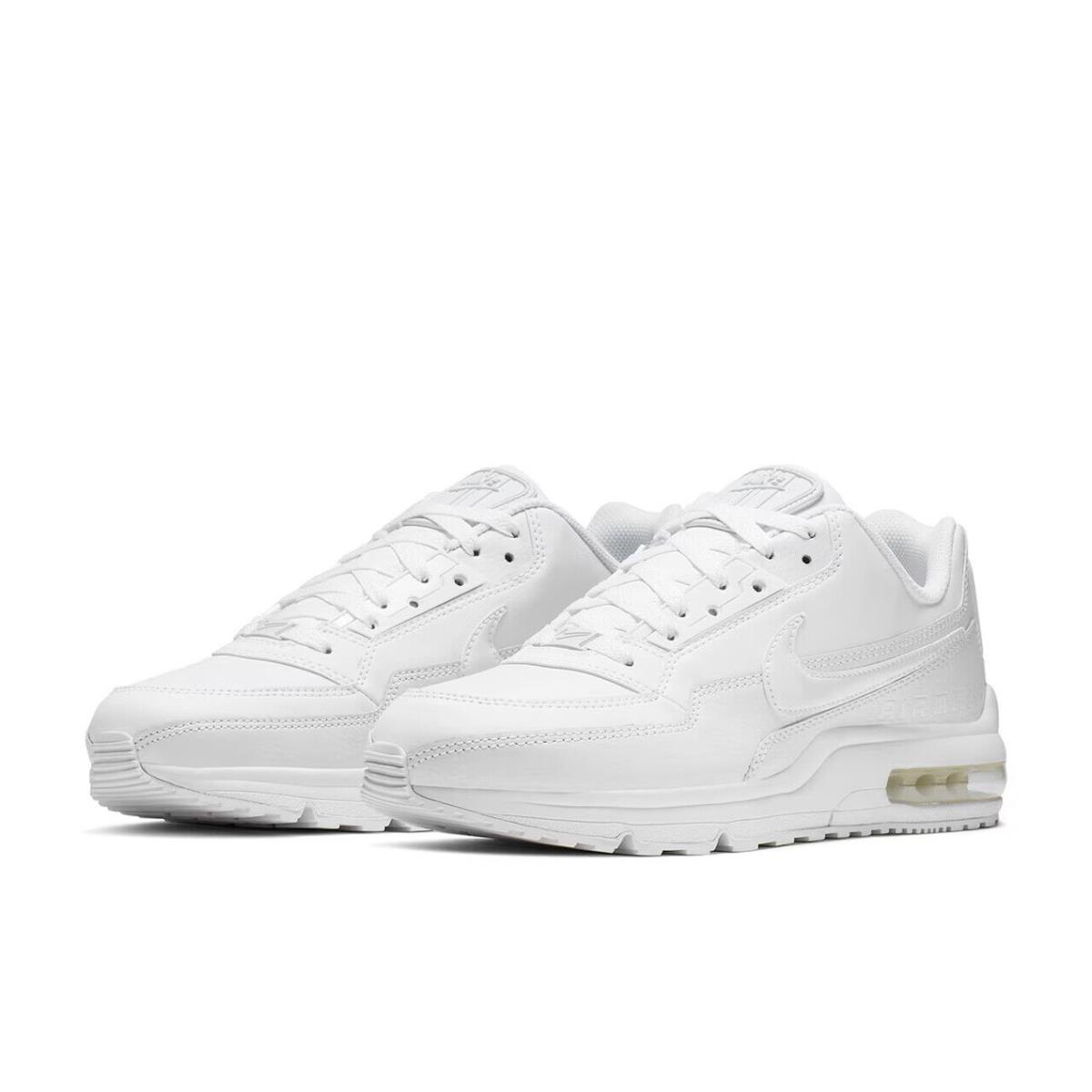 Mens Nike Air Max Ltd 3 White Leather Running Shoes - White