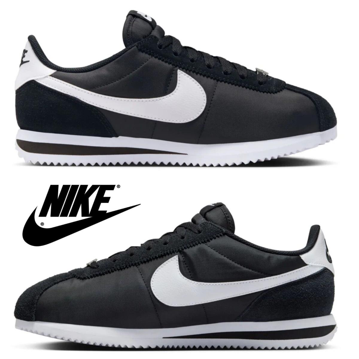 Nike Cortez Men`s Sneakers Casual Athletic Premium Comfort Sport Shoes - Black, Manufacturer: (Nylon) Black/White