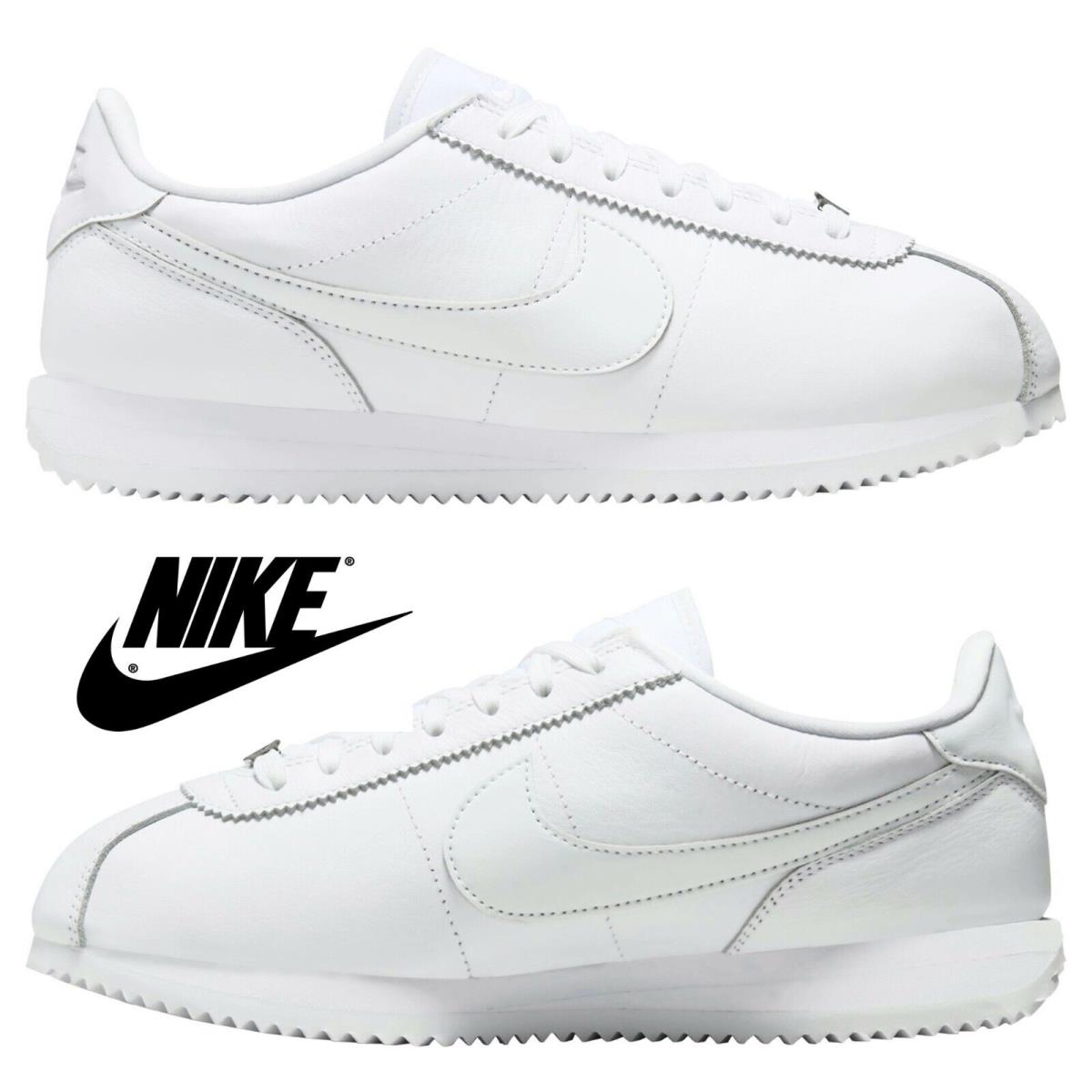 Nike Cortez Premium Women`s Casual Shoes Comfort Sneakers Leather White - White, Manufacturer: White/White