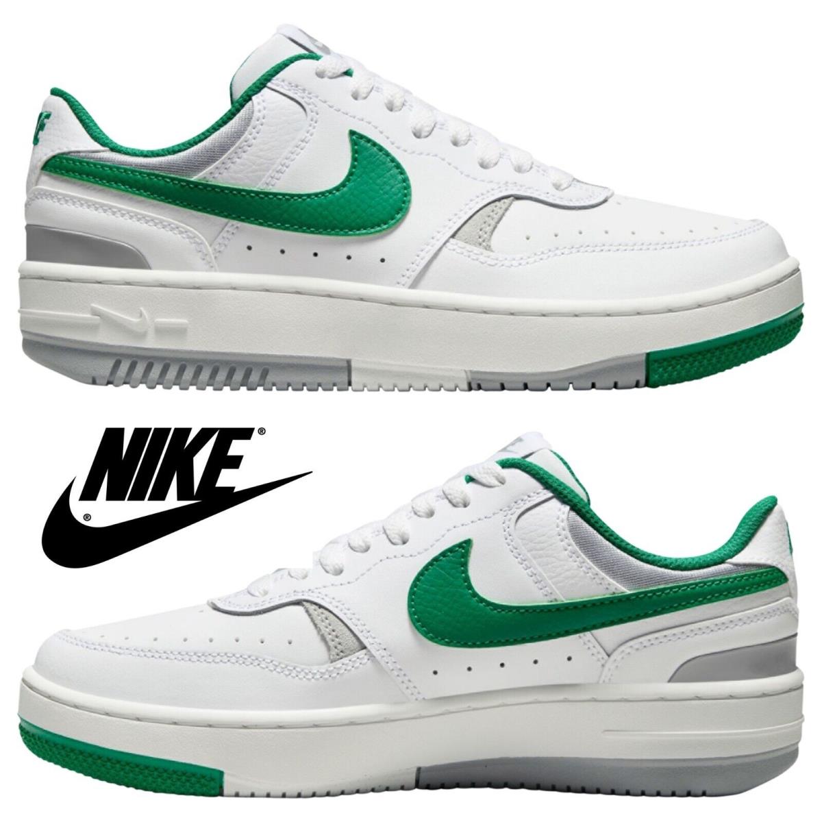 Nike Women`s Gamma Force Shoes Walking Casual Basketball Sneakers White Green - White, Manufacturer: White