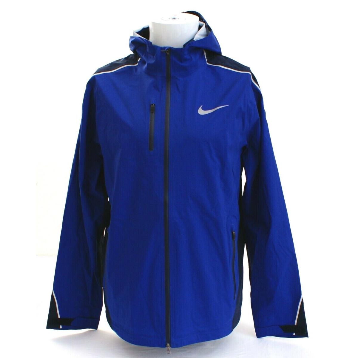 Nike Blue Stormfit Hyper Shield Light Zip Front Hooded Running Jacket Men`s