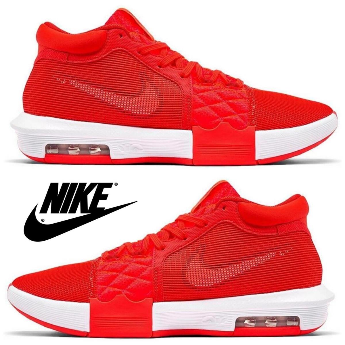 Nike Lebron Witness 8 Men`s Sneakers Casual Athletic Premium Basketball Shoes - Red, Manufacturer: Light Crimson/Bright Crimson/Gym Red/White