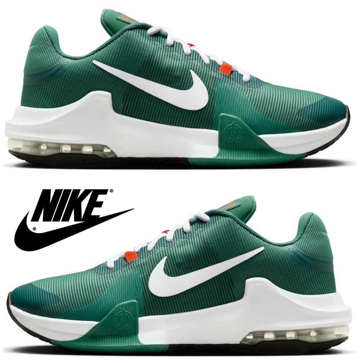 Nike Air Max Impact 4 Men`s Sneakers Athletic Basketball Comfort Sport Shoes Gym - Green, Manufacturer: White/Green