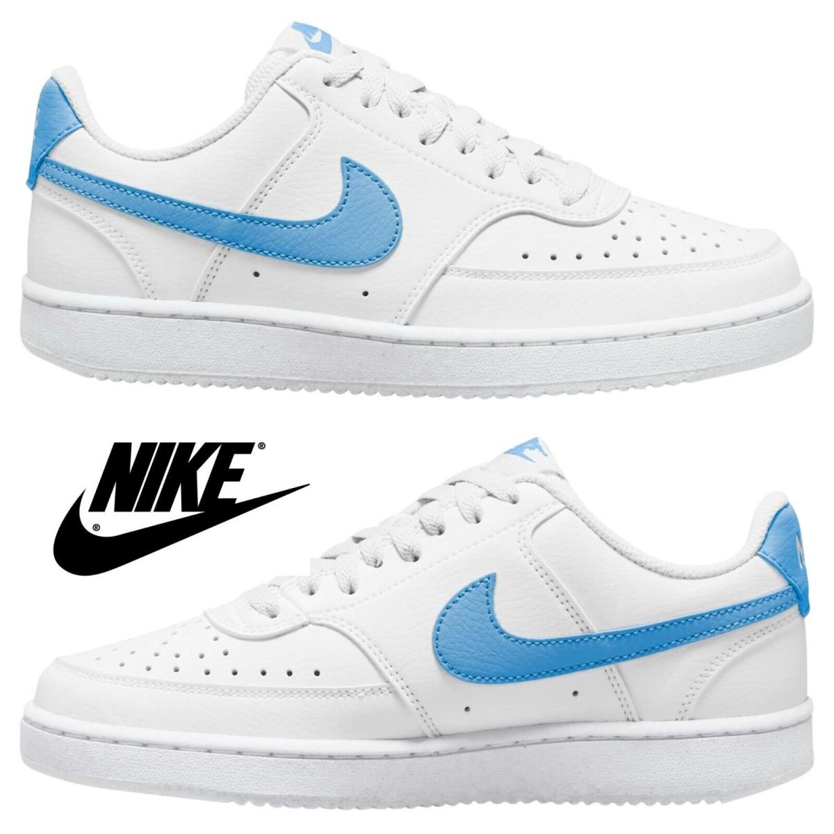 Nike Women`s Court Vision Low Shoes Sneakers Walking Running Training White - White, Manufacturer: White/University Blue