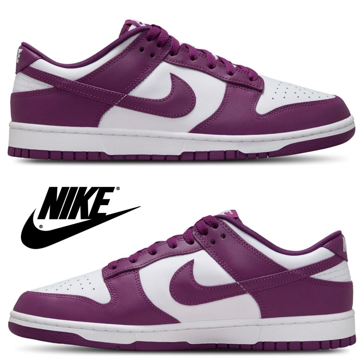 Nike Men`s Dunk Low Shoes Basketball Casual Comfort Sport Sneakers Gym Running - Purple, Manufacturer: Volt/White