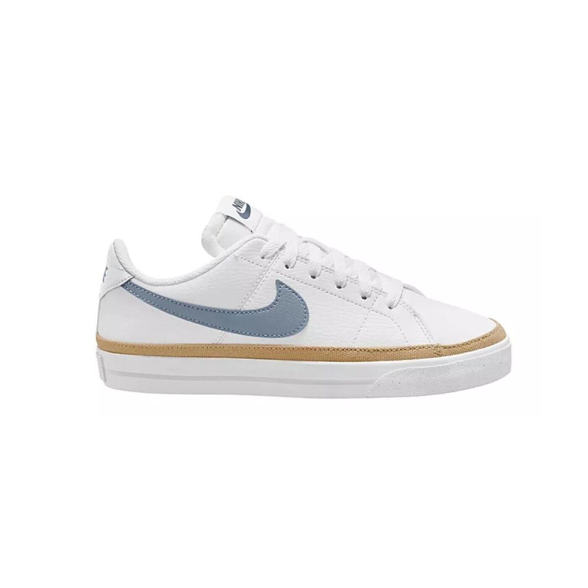 Nike Court Legacy Low Next Nature Mtz Women`s Retro Fashion Shoes Sneakers - White/Pale Blue/Lt. tan