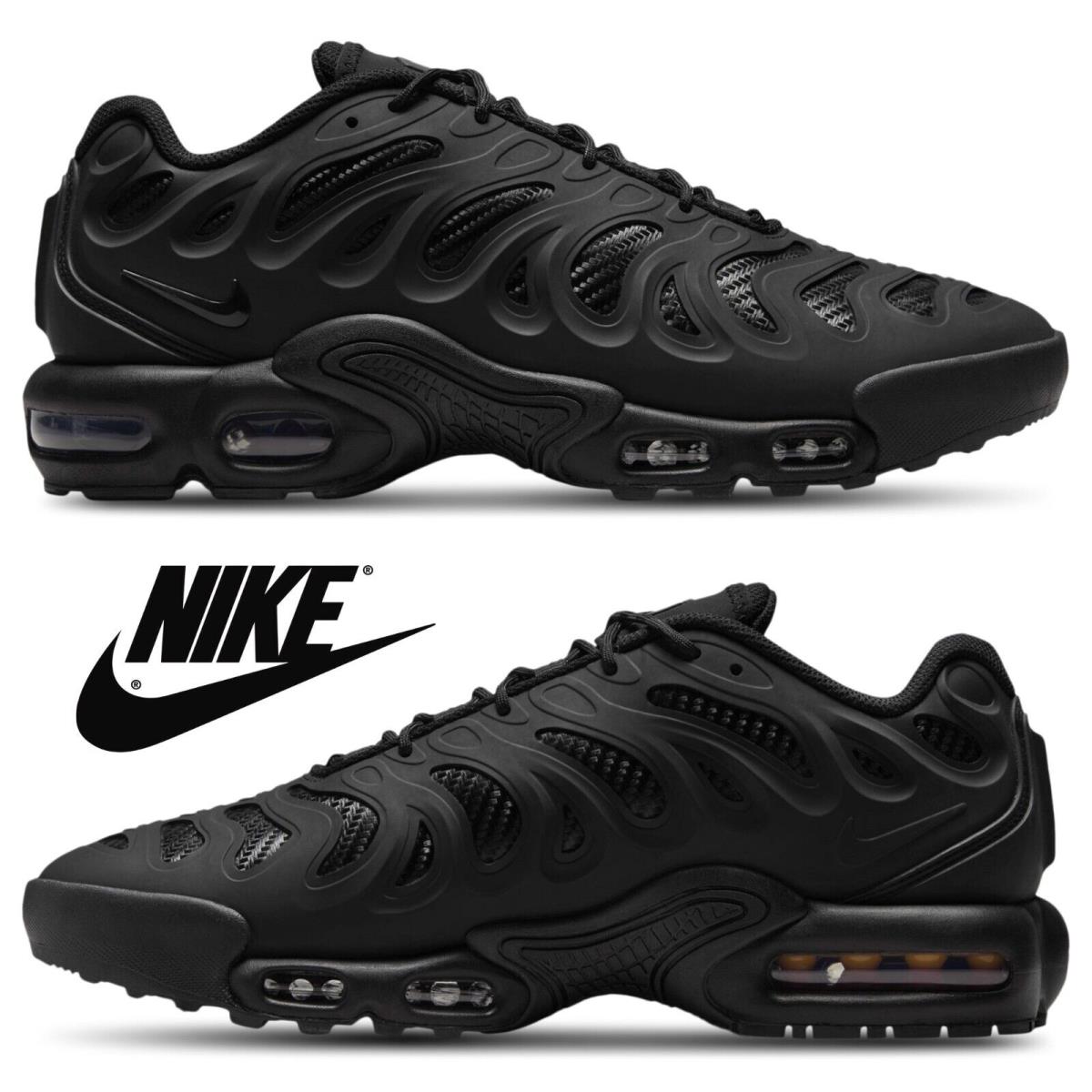 Nike Air Max Plus Drift 365 Men`s Sneakers Casual Athletic Premium Comfort Shoes - Black, Manufacturer: Black/Black/Black