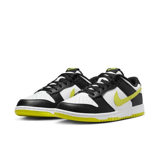 Nike Dunk Low Retro DV0833-110 Sneakers Men`s Black Bright Cactus Leather PSS91 - White