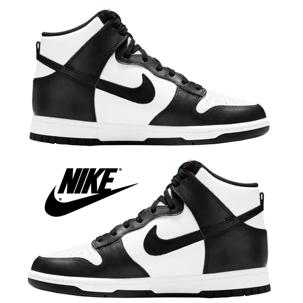 Nike Women`s Dunk High Shoes Walking Running Training High Top Casual Sneakers - White, Manufacturer: White/Black