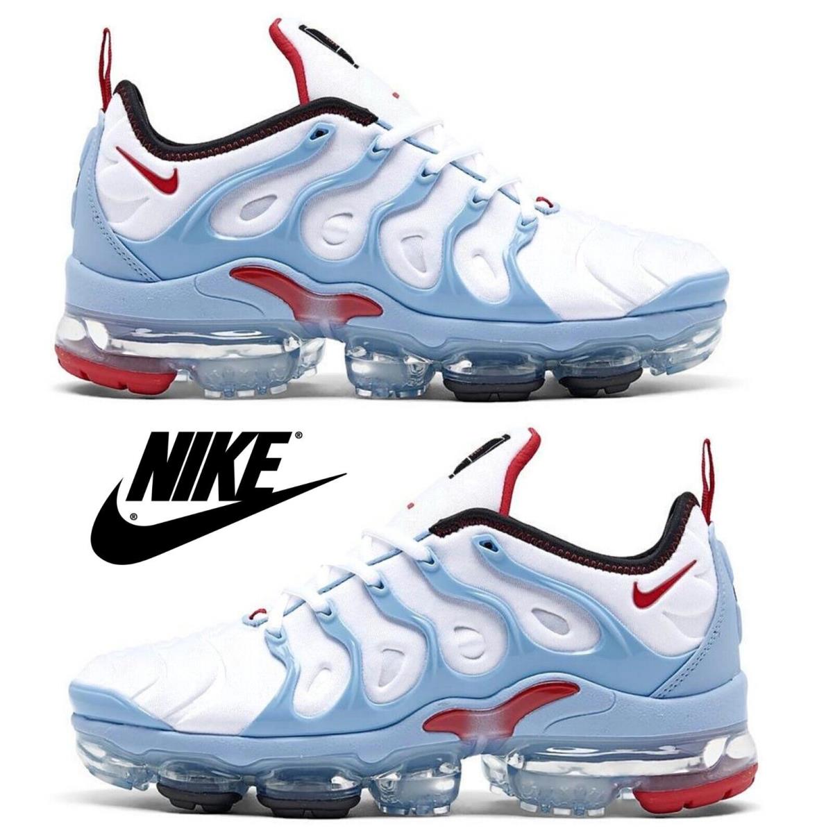 Nike Air Vapormax Plus Men`s Sneakers Athletic Running Comfort Sport Shoes - Blue, Manufacturer: White/University Red/Psychic Blue