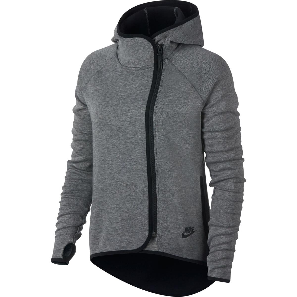 Nike Sportswear Tech Fleece Women`s Full Zip Hoodie Carbon Heather 908822-091