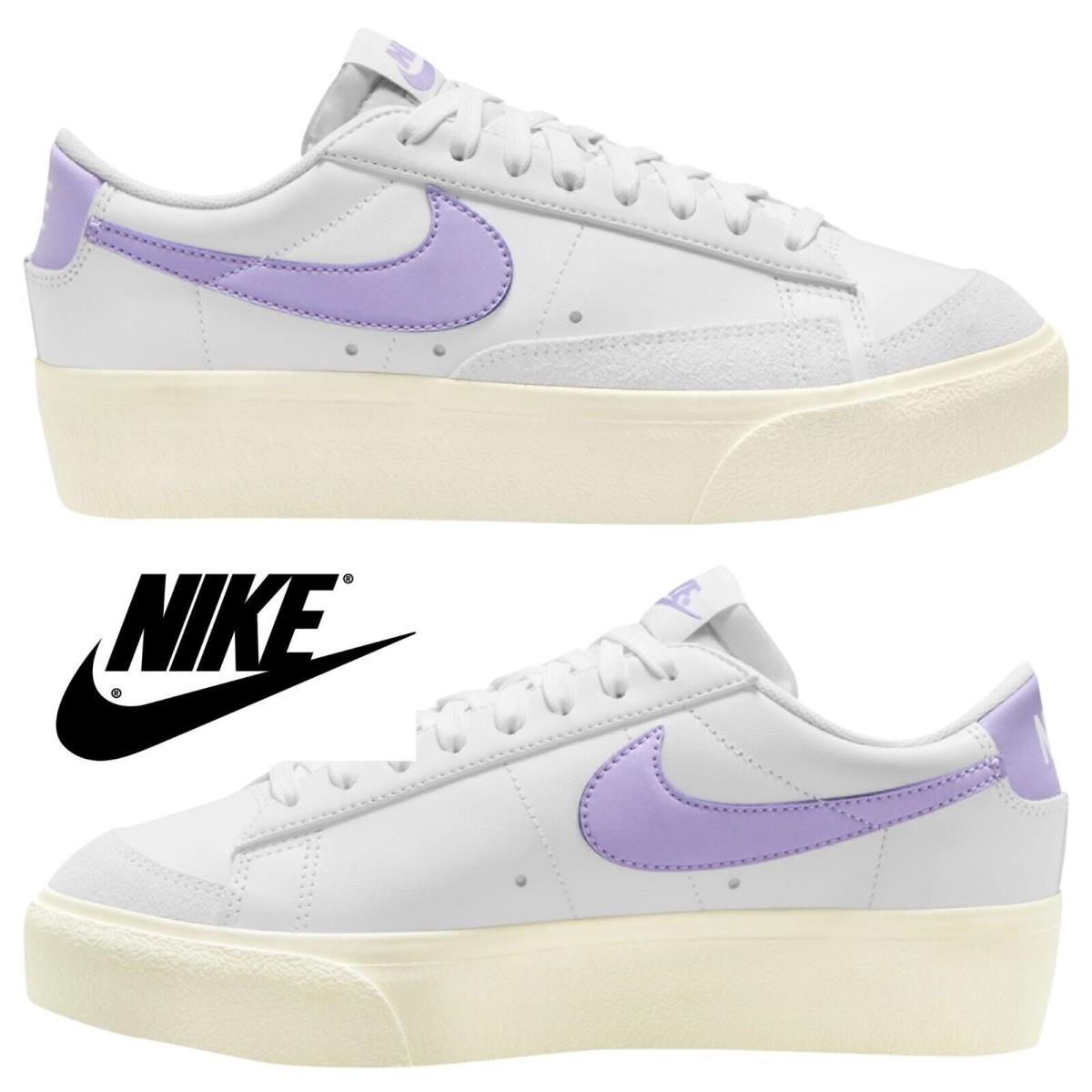 Nike Blazer Low Platform Women`s Running Shoes Casual Sneakers Sport White - White, Manufacturer: Purple/Purple