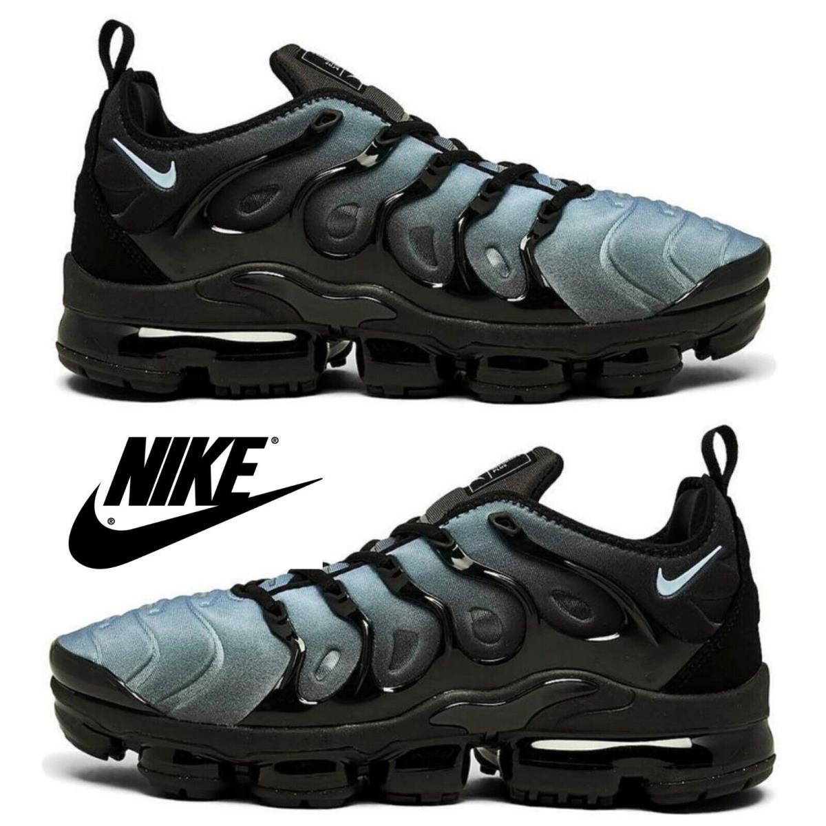 Nike Air Vapormax Plus Men`s Sneakers Athletic Running Comfort Sport Shoes - Blue, Manufacturer: Black/Aluminum