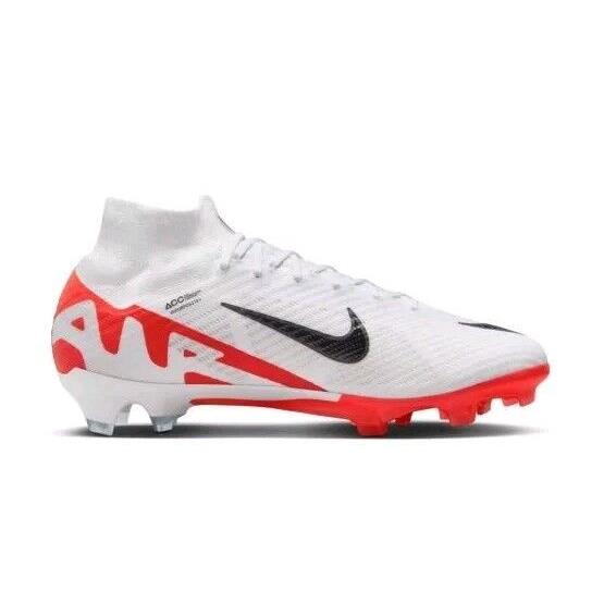 Nike Zoom Superfly 9 Elite FG Soccer Cleats Mens 13 White Red Black DJ4977-600