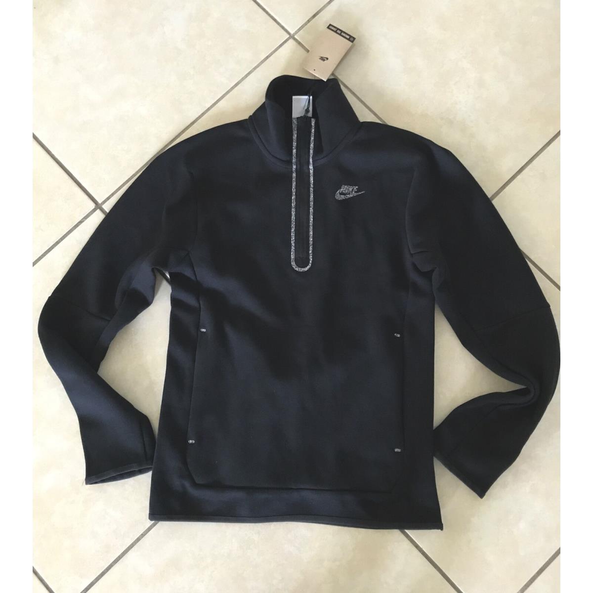 Nike Men s S Tech Fleece Half Zip Top Black Heather DQ4314 010