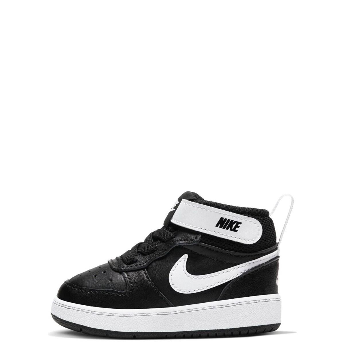 Nike Infant Court Borough Mid 2 Black White CD7784010 - Black White