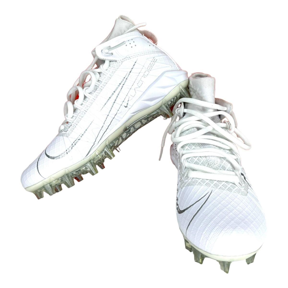 Nike Alpha Huarache 7 Elite Lax Lacrosse Cleats CJ0224-106 Men`s Size 4 - White