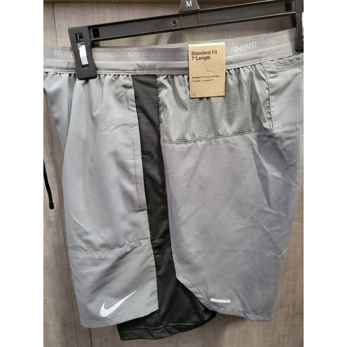 2-Nike Men s Flex Stride 7 2 in 1 Running Shorts Size Med DM4757-084-NWT-GRAY
