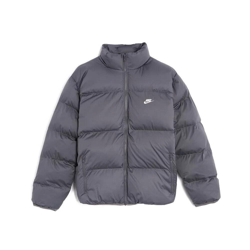 Size XL Men`s Nike Sportswear Club Puffer Jacket Grey White FB7368-068