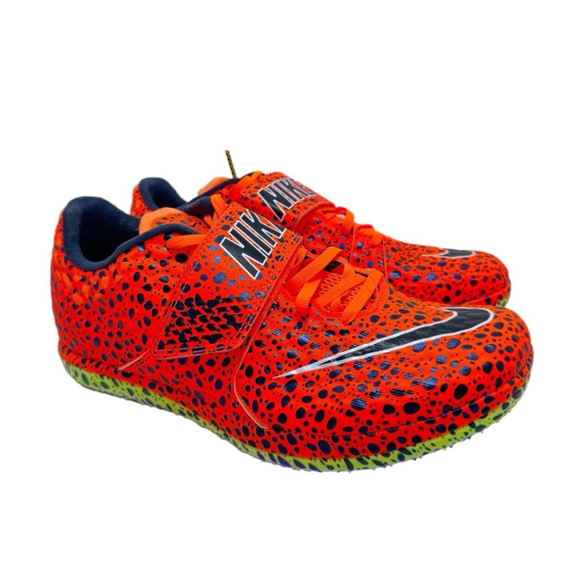 Nike Zoom High Jump Elite Oly Track Spikes Orange FZ5435-900 Men s Size 10 - Orange / Black