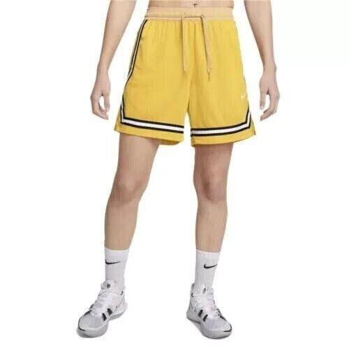 Nike Womens Dri-fit Fly Crossover Basketball Shorts Yellow DH7325-709 Medium
