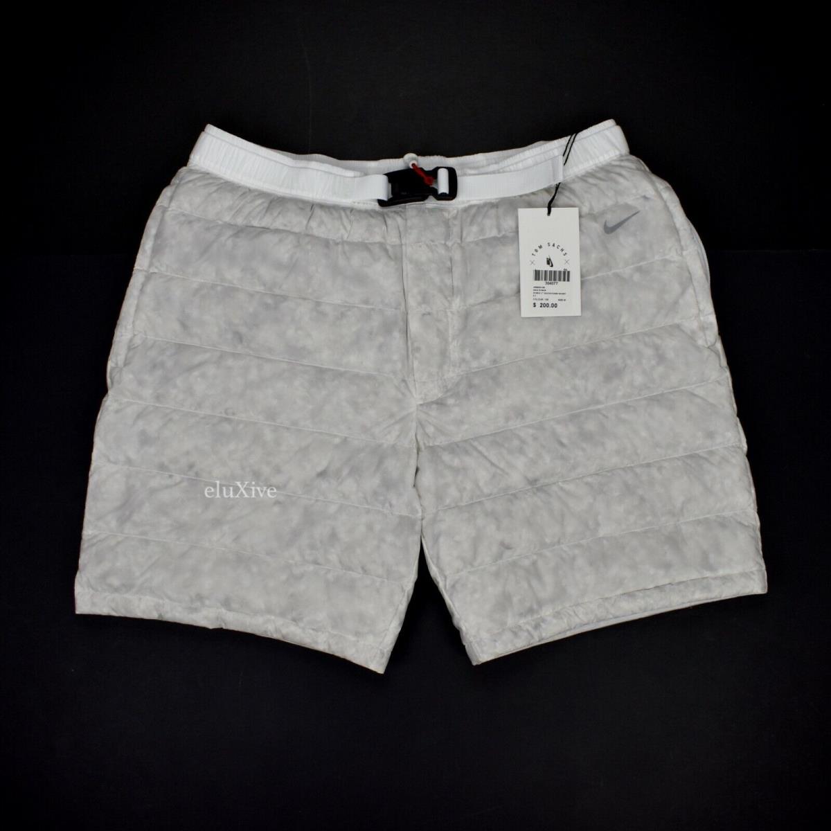 Tom Sachs Nike Down Fill Puffer Shorts White Mars Yard Mens M 2018