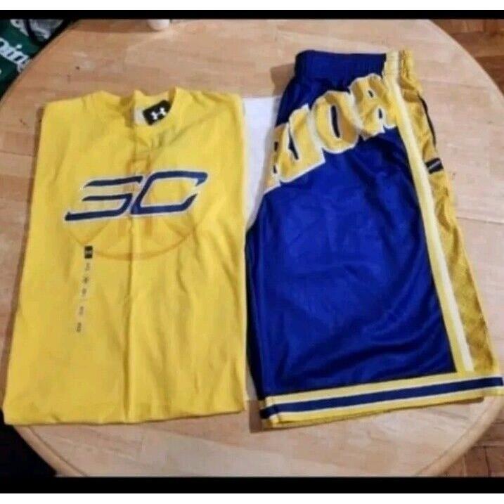 Nike Nba Warriors Shirt Shorts Set - Men`s Size XL - Xlt