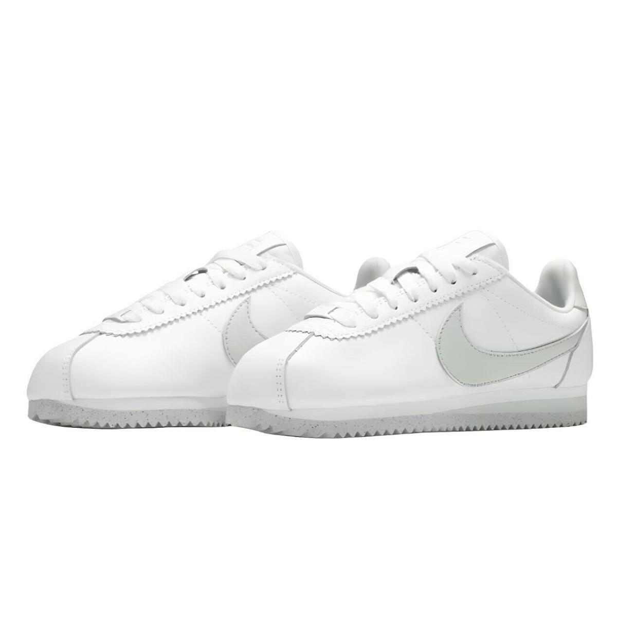 Nike Women`s White Classic Cortez Flyleather Sneakers AR4874-100 Size 8 - White