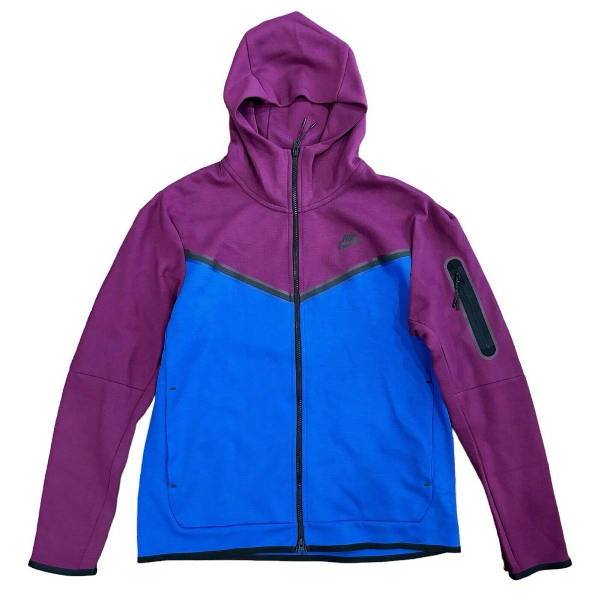 Nike Tech Fleece Blue Purple Full Zip Hoodie Jacket Size Large CU4489-610