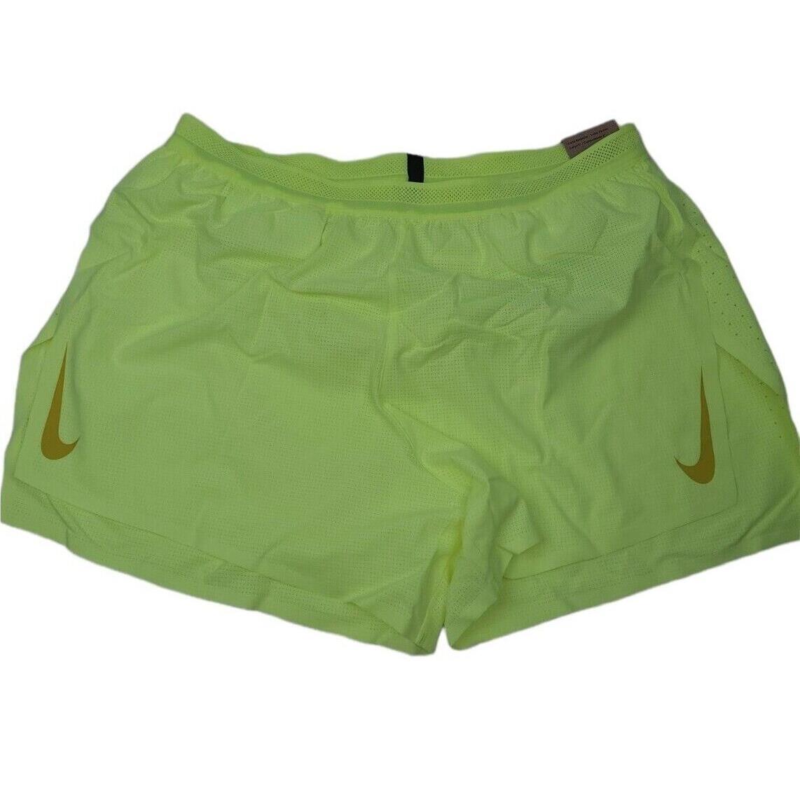 Nike Aeroswift Running Racing Shorts 4 Lime Volt Green Mens Size L CJ7840-702