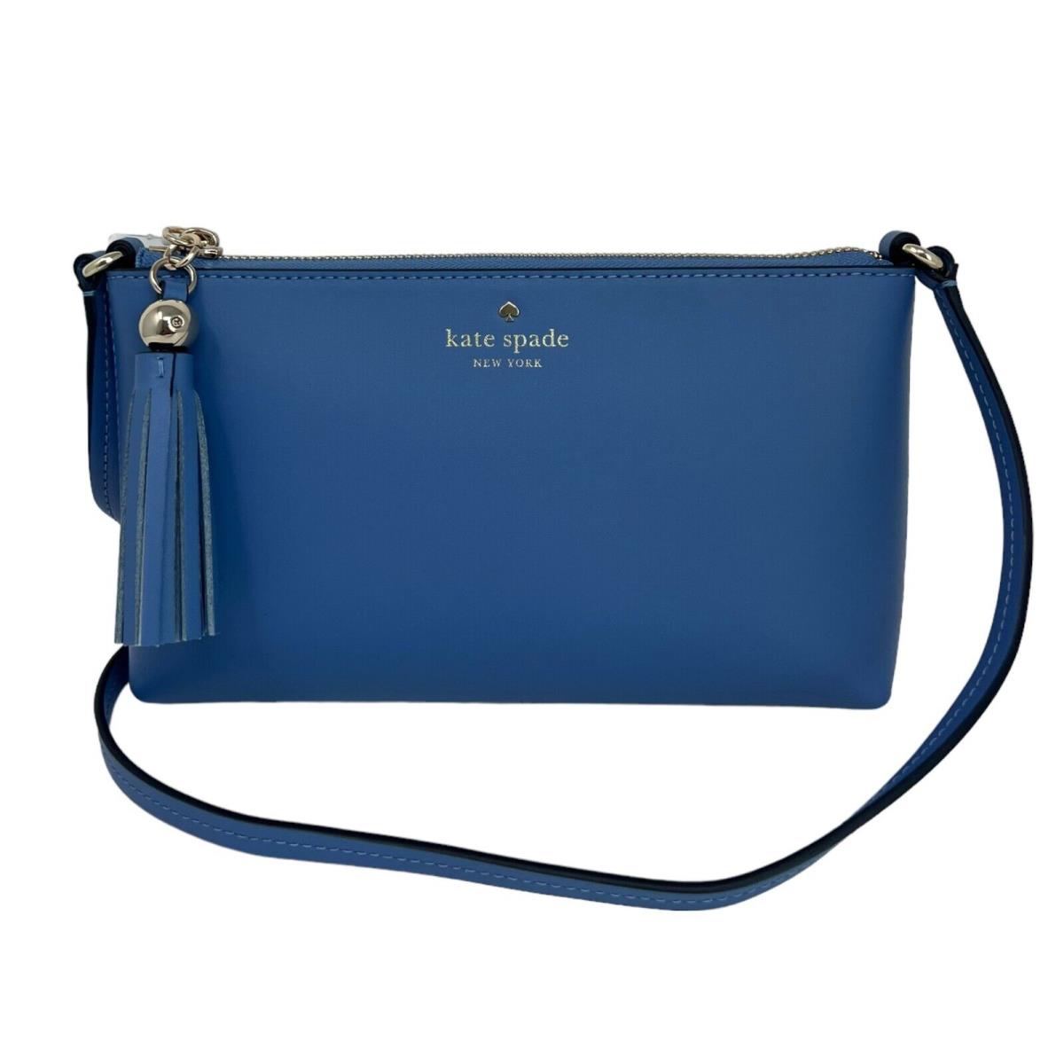 Kate Spade Ivy Street Amy Fresh Blue Leather Crossbody Bag W/ Tassel WKRU4856