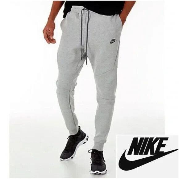 Nike Mens Gray Tech Fleece Joggers Sweat Athletic Stretch Workout Running M