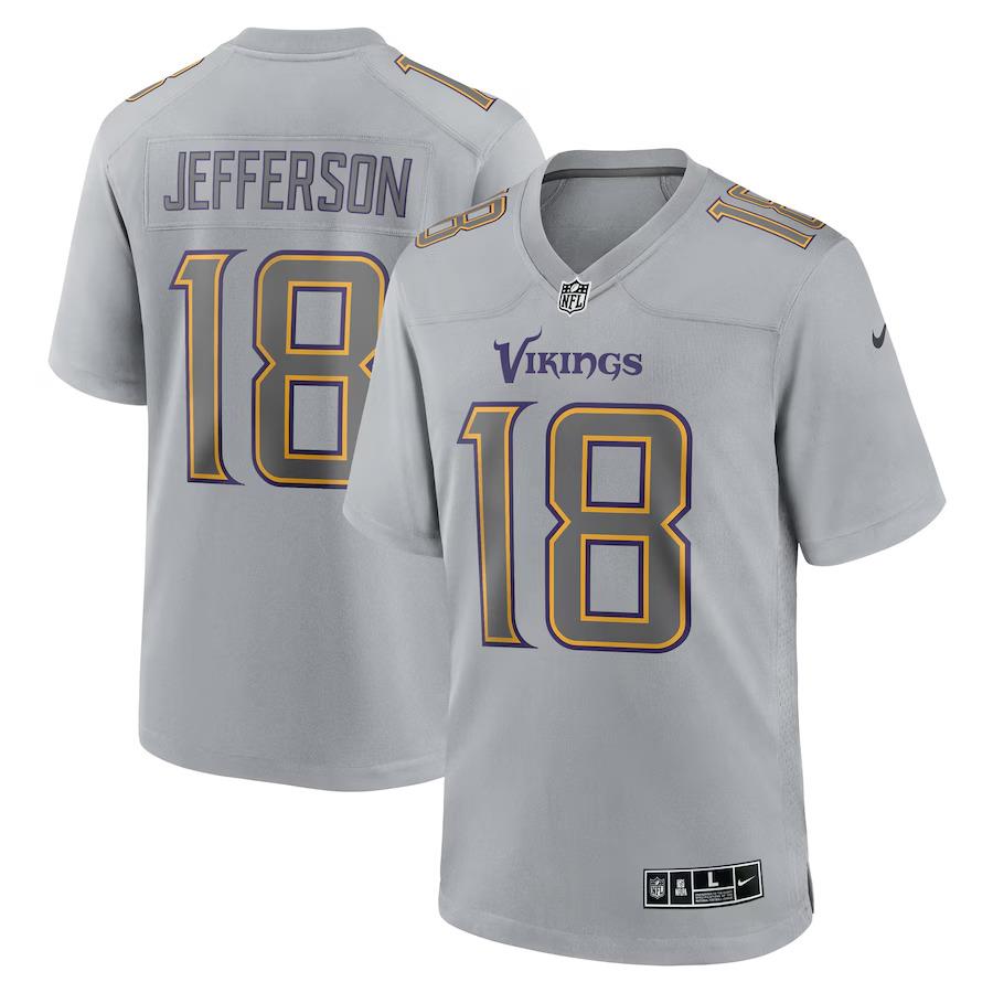 Nike Vikings 18 Justin Jefferson Minnesota Jersey Gray 2XL B017