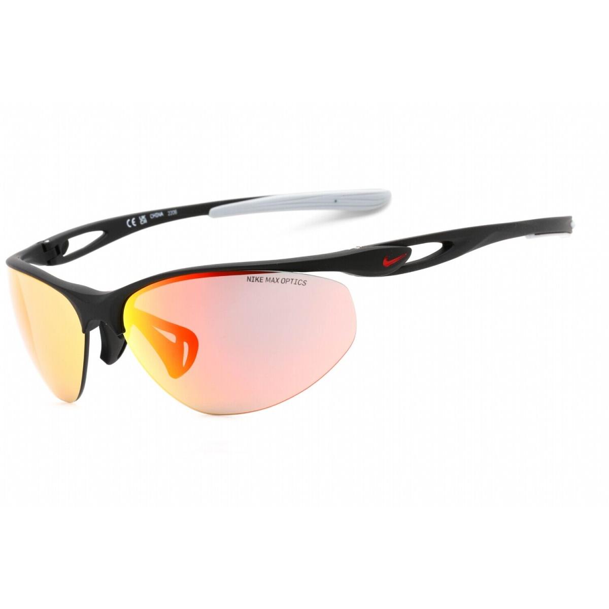 Nike Aerial M DZ7354 011 Sunglasses Black Frame Red Mirror Lenses 69mm