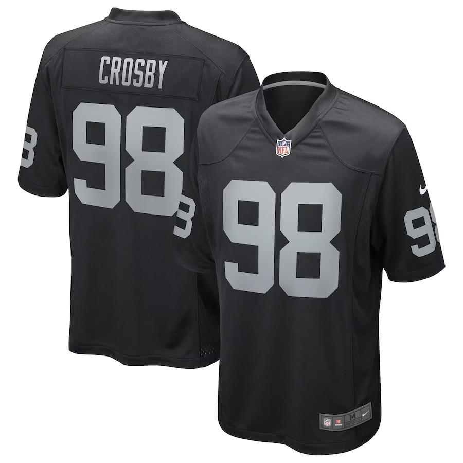 Nike Nfl LA Raiders Maxx Crosby 98 Black Football Jersey Women`s Size S B084