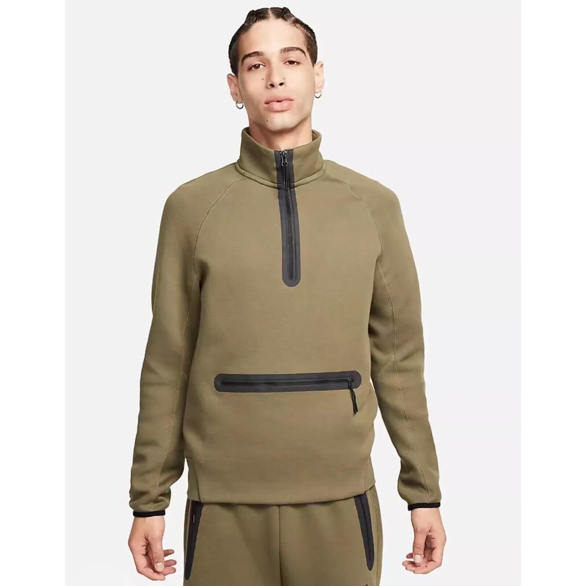 Nike Sportswear Tech Fleece Half-zip Sweater Olive Black FB7998-222
