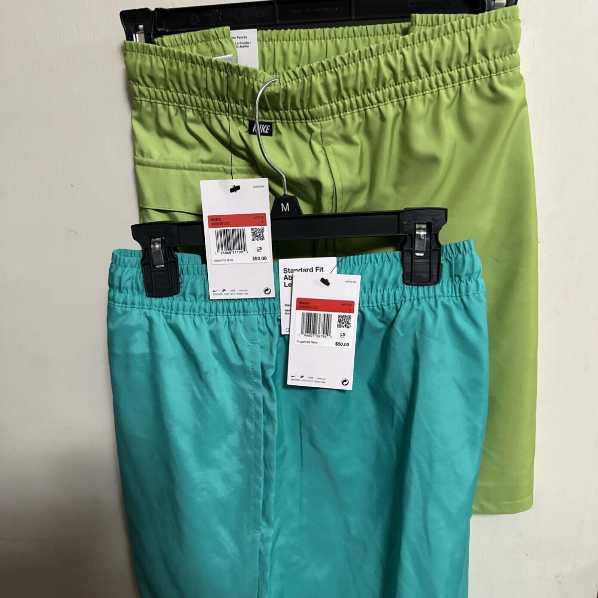 2-Nike Men s NWT-2025 Woven Flow Lined Shorts -green+teal DM6829-LARGE