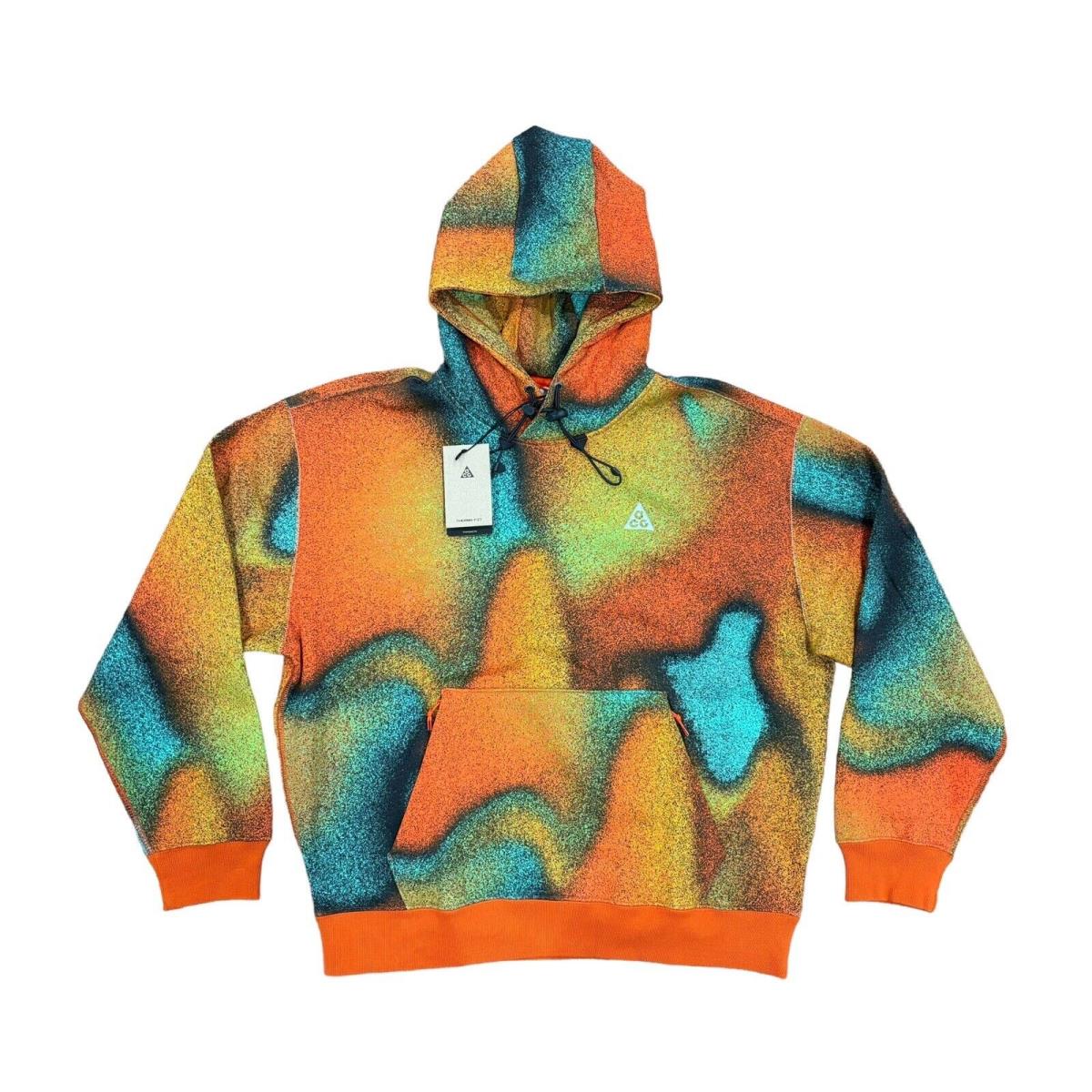 Nike Acg Thermafit `heat Map` Orange Hoodie Sweatshirt Size Med DQ5789-891