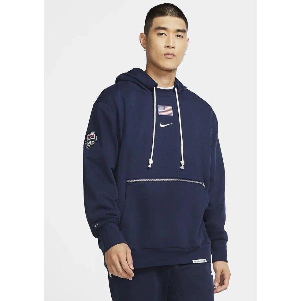 Men s Nike Usa Basketball Standard Issue Hoodie Blue Olympics DA0109 419 XL