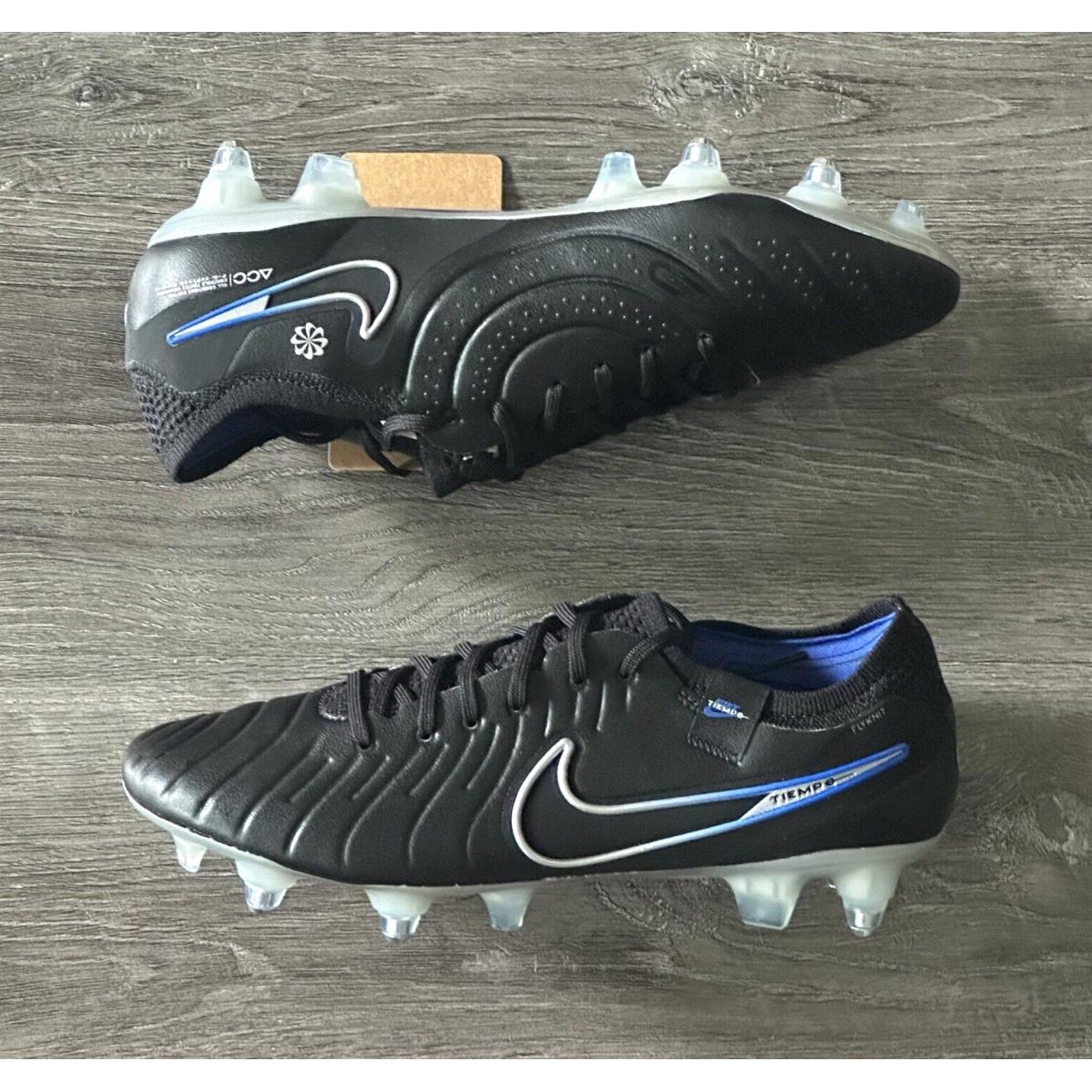 Nike Tiempo Legend 10 Elite Sg- Black Royal Chrome Mens Soccer Cleats Size 7