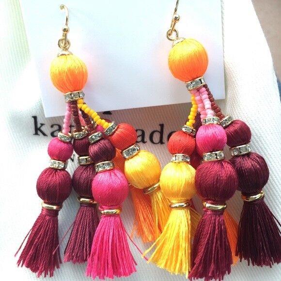 Kate Spade New York Women`s Pretty Poms Tassel Statement Earrings - Multi Color