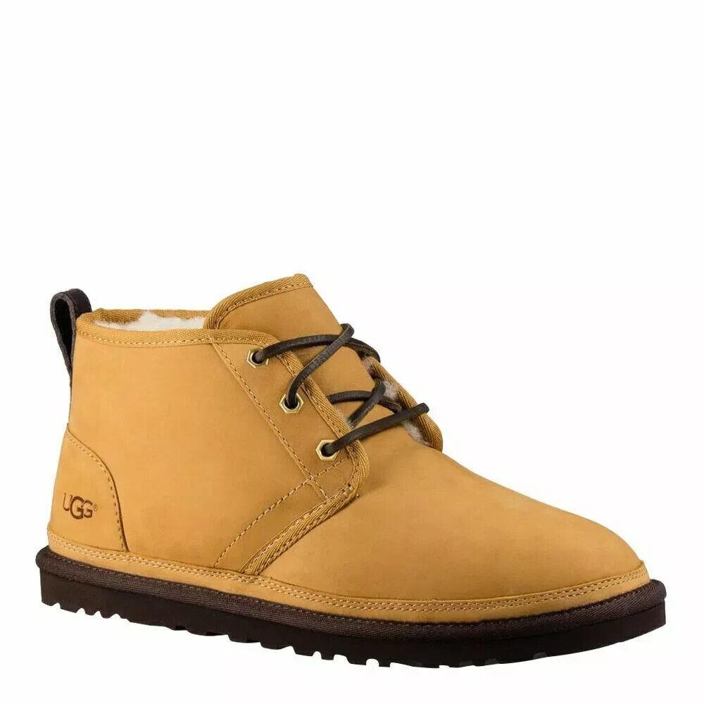 Men Ugg Neumel Lace Up Suede Boot 1013154 Wheat Twin Face Size 7 - Beige