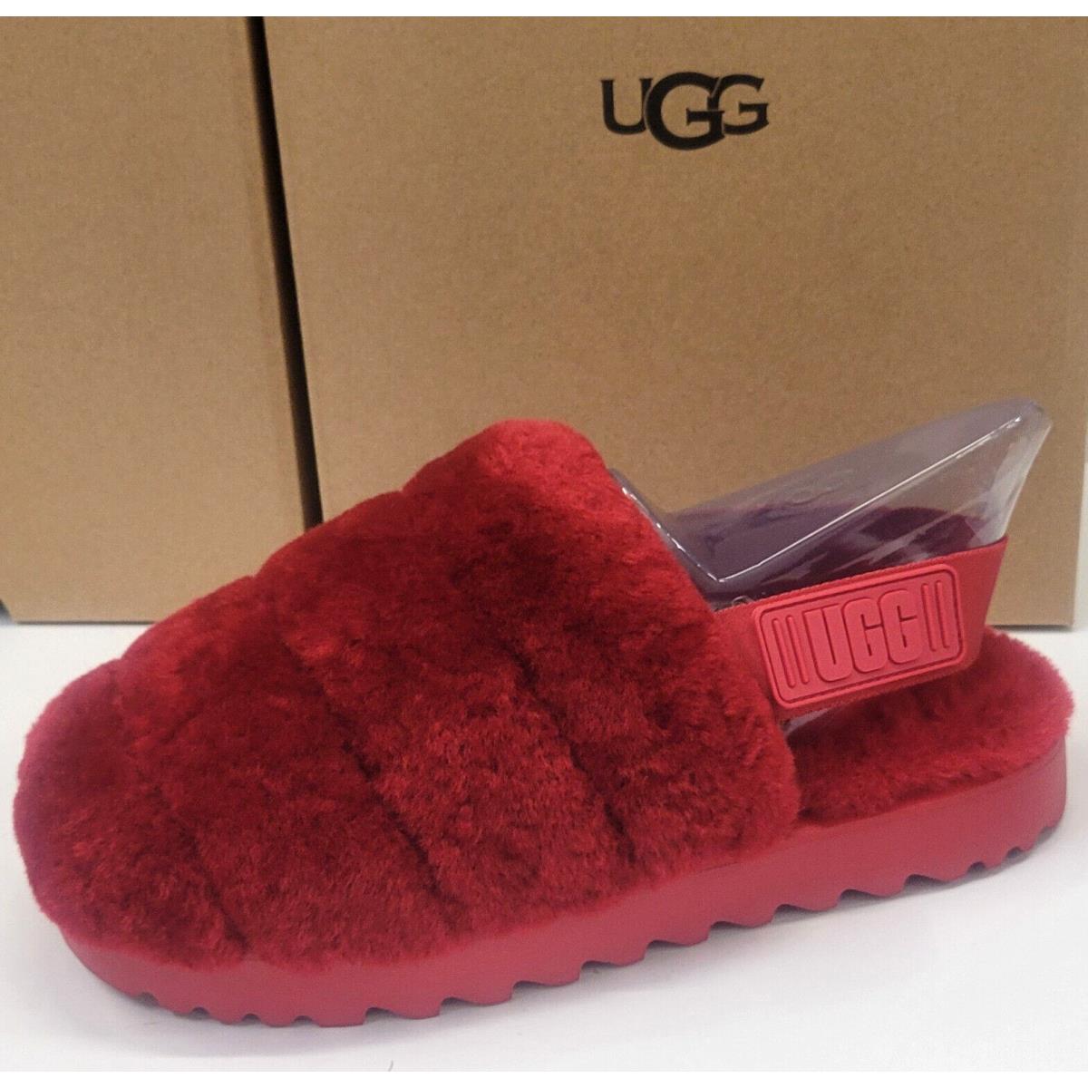 Ugg Womens Super Fluff Slipper Ribbon Red 8