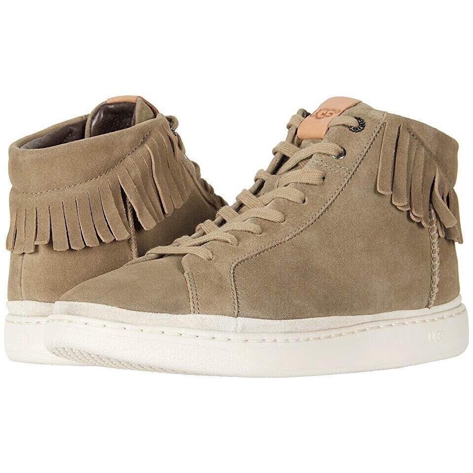 Ugg Mens Brecken High Fringe Antilope Leather Sz-10.5 D Medium - Beige